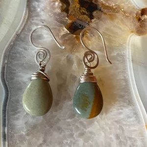 Handmade Sterling Silver & Agate Earrings